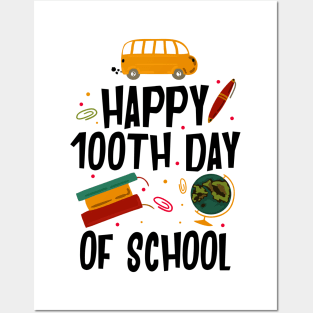 100 Days Of School Cute T-shirt Posters and Art